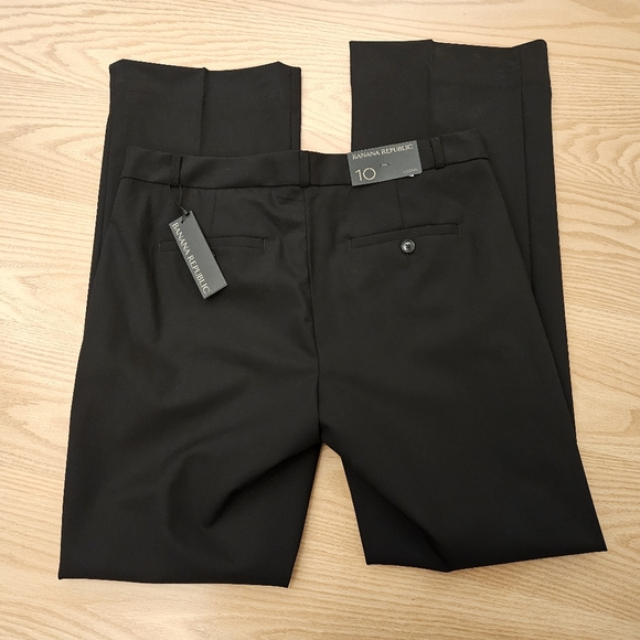 NWT Banana Republic Logan wool black pants size 10 - Picture 2 of 3